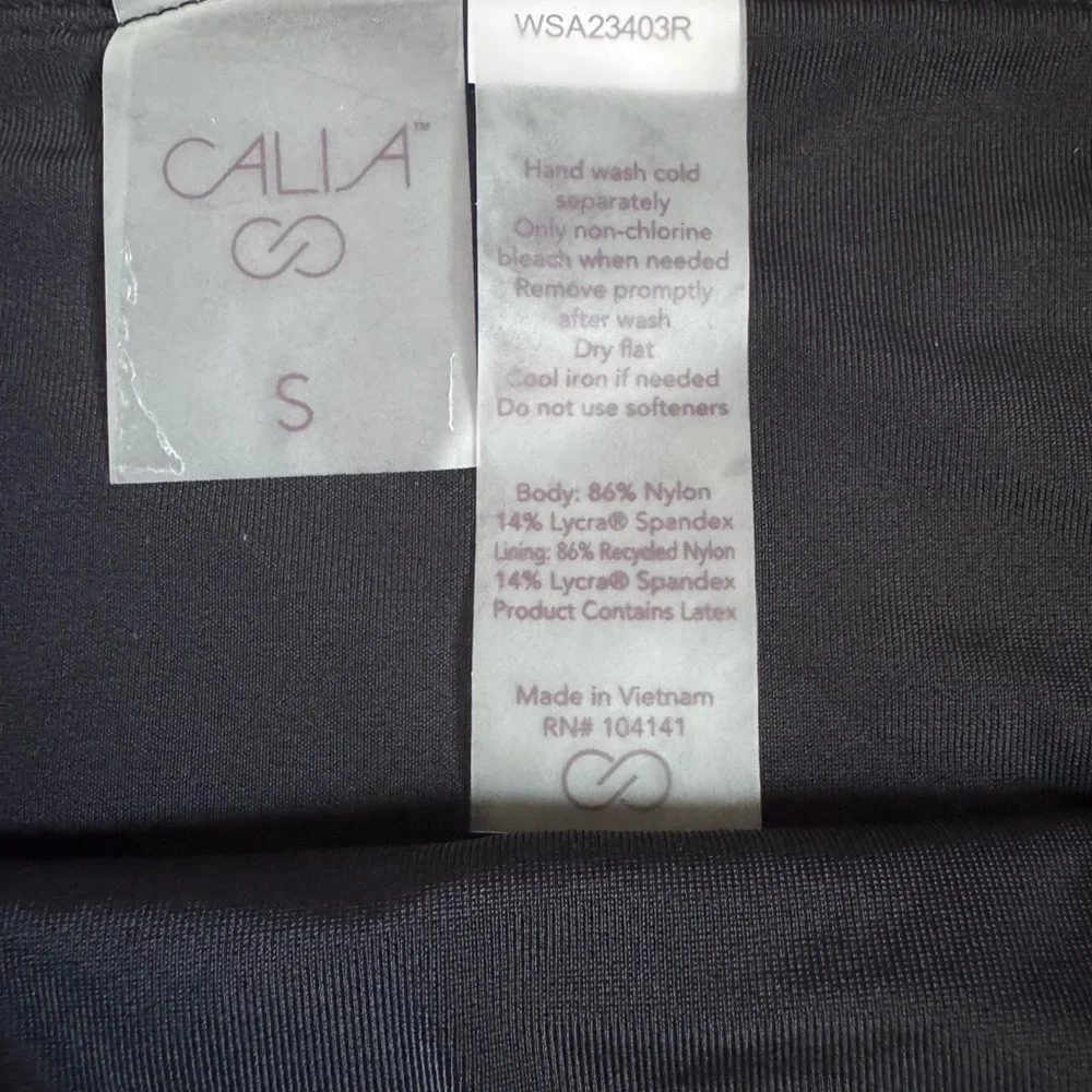 CALIA Ribbed Black Bikini SWIM Bottoms small NWOT - Picture 2 of 4